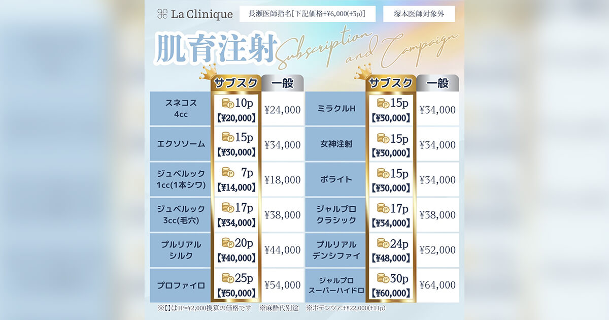 肌育シリーズ　水光注射キャンペーン